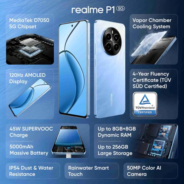 realme P1 5G (Feather Blue, 6GB RAM, 128GB Storage) - Image 8