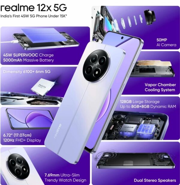 realme 12X 5G (Twilight Purple, 6GB RAM, 128GB Storage) - Image 6