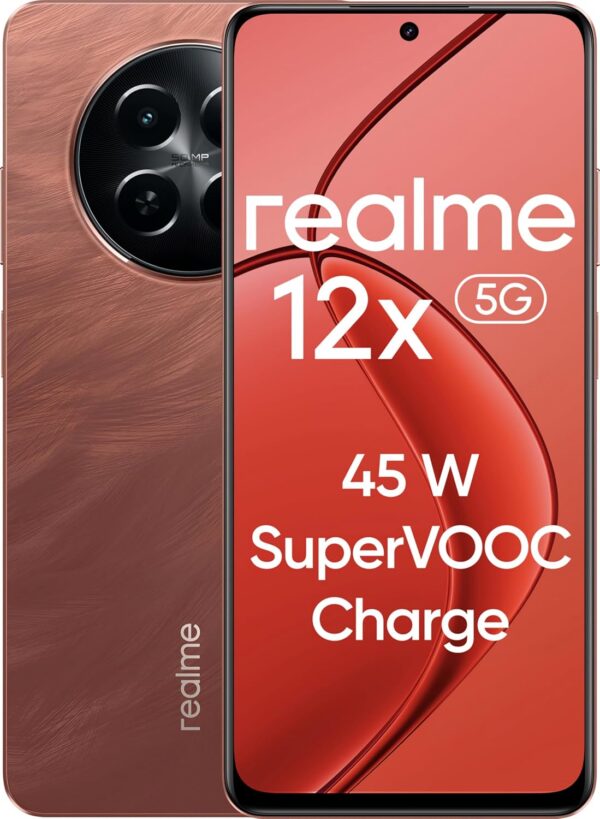 realme 12x 5G (Coral Red, 8GB RAM, 128GB Storage) | Upto 16GB (8+8GB) Dynamic RAM | Dimensity 6100+ Processor | 50 MP AI Camera | 7.69 mm Ultra-Slim Trendy Watch Design | 45 W SUPERVOOC Charge - Image 2