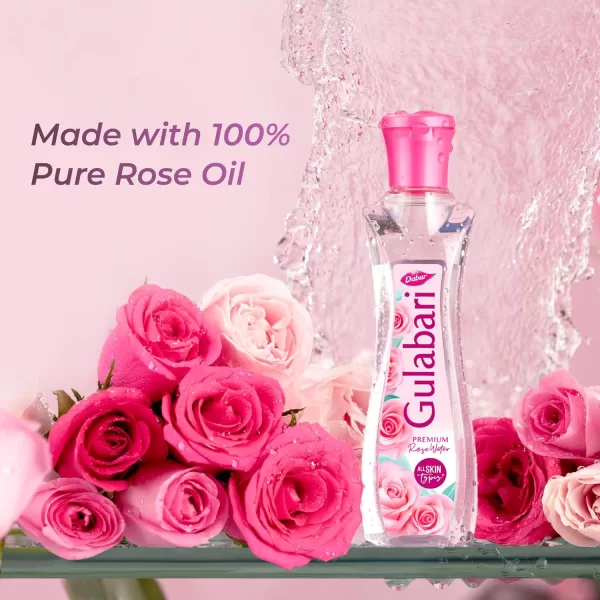 Dabur Gulabari Premium Rose Water/Face Toner - 400ml | No Paraben | Alcohol Free | Cleanses, Hydrates & Moisturises Skin | Balances & Restores Skin's pH Levels | For All Skin Types - Image 8