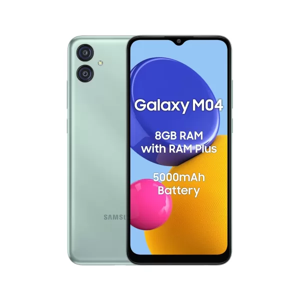 Samsung Galaxy M04 Light Green, 4GB RAM, 64GB Storage | Upto 8GB RAM with RAM Plus | MediaTek Helio P35 Octa-core Processor | 5000 mAh Battery | 13MP Dual Camera - Image 3