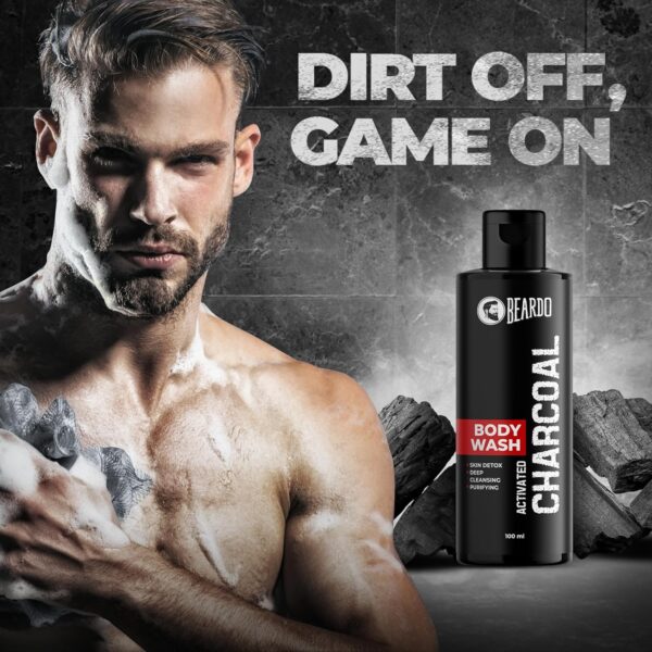 Beardo Charcoal Detox Kit | Grooming kit for men | Activated Charcoal Facewash | Activated Charcoal Bodywash | Activated Charcoal Face Scrub | Mafia perfume body spray for men | Gift Hamper for Men | Gift set for men - Image 3