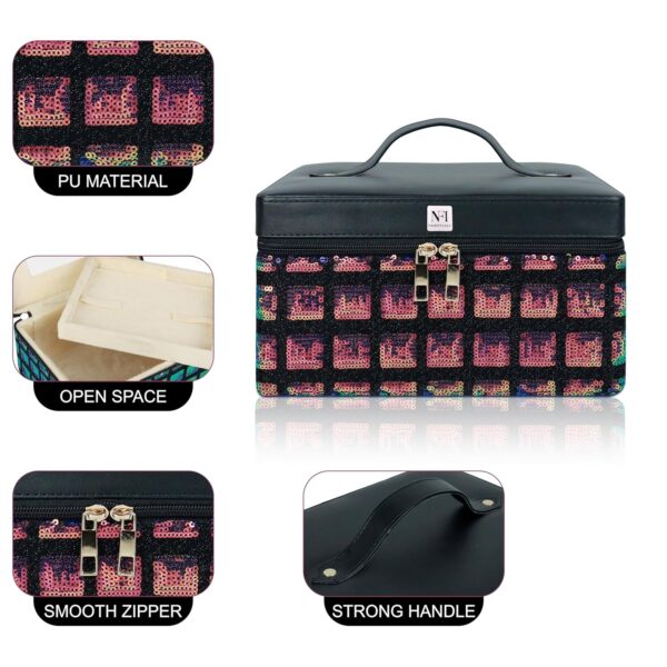NFI essentials Makeup Organizer Box Makeup Vanity Box Cosmetic Box for Women Bridal Makeup Storage Box Jewelry Box Makeup Kit Box - Image 9