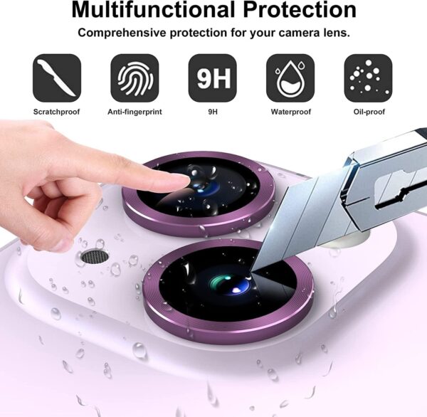 Amazon Brand - Solimo Tempered Glass Camera Lens Protector for iPhone 16 (Blue) - Image 9