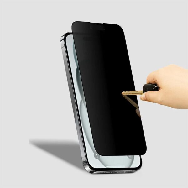 POPIO Privacy Tempered Glass Compatible for iPhone 15 Pro (Black) Edge to Edge Coverage with Easy Installation kit, Anti-Spy Tempered Glass Privacy Screen Protector - Image 4