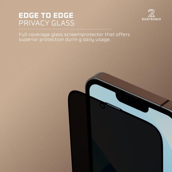 DUOTRONIX Iphone 14 Privacy Tempered Glass Screen Protector |9H Hardness|Easy Installation Kit For Smartphone|Military Grade Shatterproof,Full Coverage,HD Clear (Newly Launched Technology) - Image 4