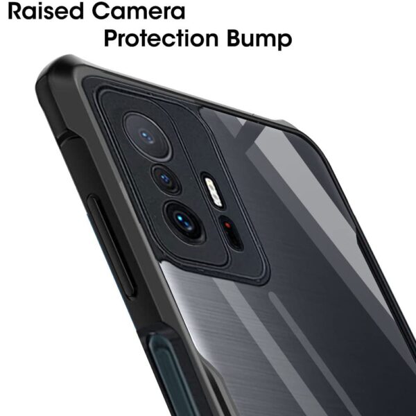 TheGiftKart Shockproof Crystal Clear Back Cover Case for Xiaomi 11T Pro 5G | 360 Degree Protection | Protective Design | Transparent Back Cover Case for Xiaomi 11T Pro 5G (PC, TPU | Black Bumper) - Image 5