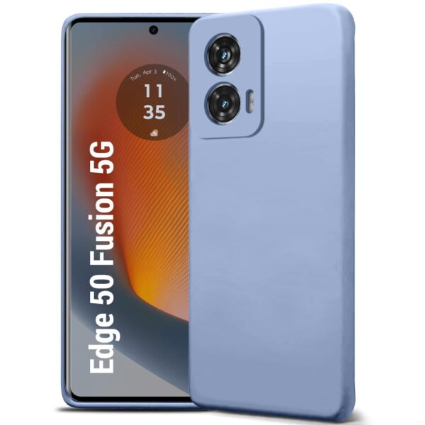 TheGiftKart Liquid Silicone Back Cover Case for Motorola Edge 50 Fusion 5G | Soft Micro-Fibre Lining Inside | Camera Protection Bump | Shockproof Cover for Moto Edge 50 Fusion (Silicone,Light Blue) - Image 2
