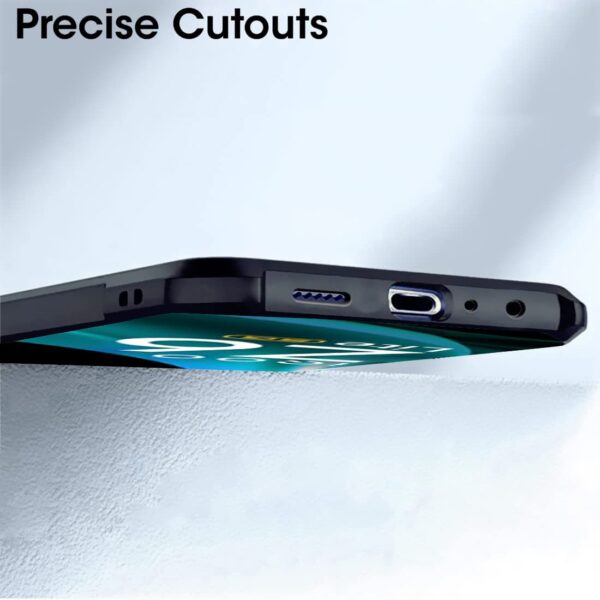 Fashionury TPU+Plastic Shockproof Crystal Clear Back Cover Case for Iqoo Z6 Lite 5G 360 Degree Protection Protective Design Transparent Back Cover Case for Iqoo Z6 Lite 5G Black Bumper - Image 6