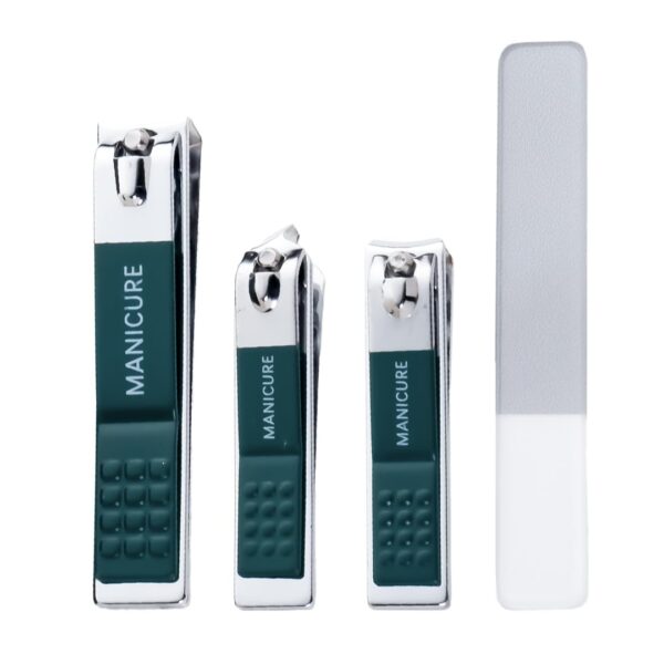 Gleva 4 in 1 Nail Cutter Set, Stainless Steel Nail Clippers for Precision Toenail and Fingernail Trimming, Manicure Kit with Large, Medium, Oblique Clippers & Filer, Anti-Slip Handle, Rust-Resistant, Durable for Men & Women - Image 2