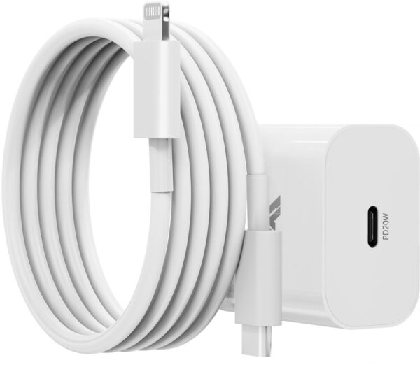 DR VAKU 20W Original Charger with Lightning Cable Compatible With iPhone 14/14Plus/14Pro/14 Promax 13/13Pro/13Promax 12/12Pro/12/11/X/Xr Series (MFi-Certified) - Image 2