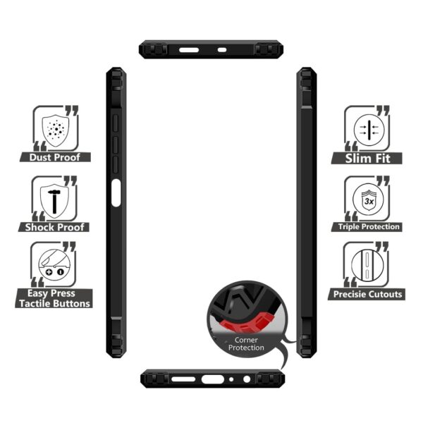 Fashionury TPU+Plastic Crystal Clear Back Cover for Motorola G62 5G | 360 Degree Protection | Transparent Back Cover Case for Motorola G62 5G Black Bumper - Image 7