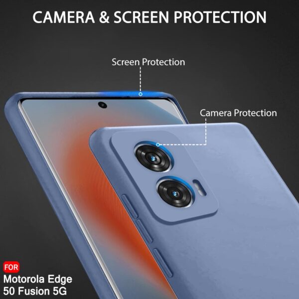 TheGiftKart Liquid Silicone Back Cover Case for Motorola Edge 50 Fusion 5G | Soft Micro-Fibre Lining Inside | Camera Protection Bump | Shockproof Cover for Moto Edge 50 Fusion (Silicone,Light Blue) - Image 5