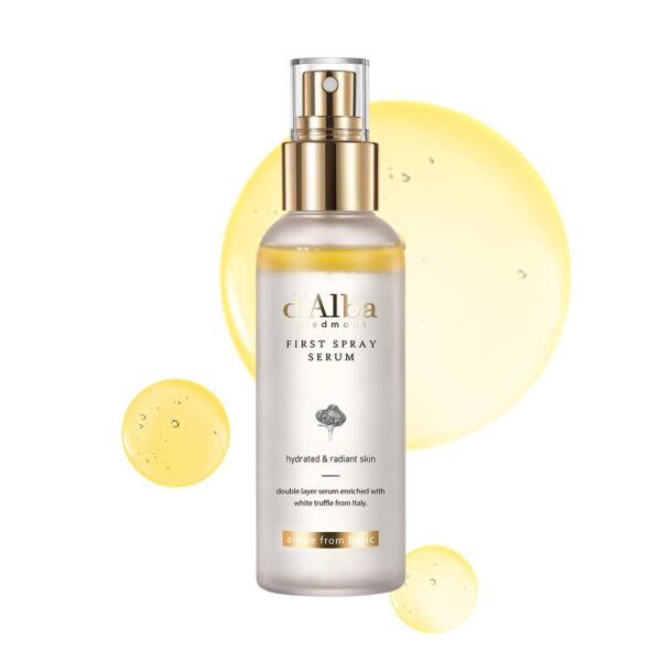d'Alba Italian White Truffle First Spray Serum, Vegan Skin Care, Hydrating Face Moisturizer, Glow Serum for Radiant Skin, Non Comedogenic, All In One Mist, Korean Skin Care (3.38 fl oz / 100ml) - Image 2
