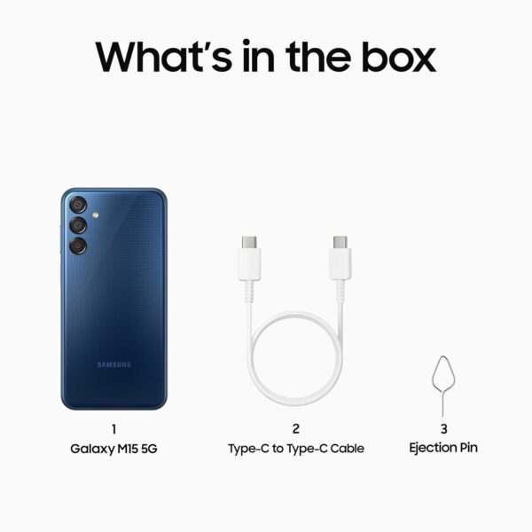 Samsung Galaxy M15 5G (Blue Topaz,4GB RAM,128GB Storage)| 50MP Triple Cam| 6000mAh Battery| MediaTek Dimensity 6100+| 4 Gen. OS Upgrade & 5 Year Security Update| Super AMOLED Display| Without Charger - Image 7