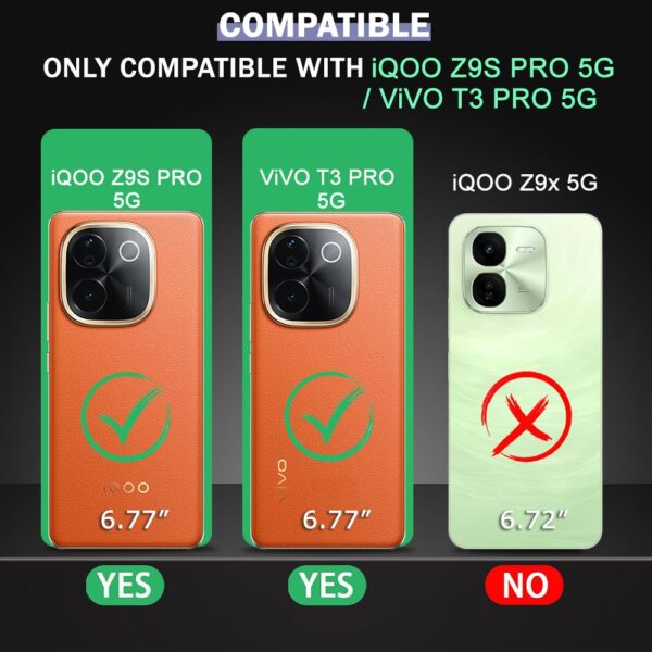 TheGiftKart Tough Armor Bumper Back Case Cover for iQOO Z9s Pro 5G / Vivo T3 Pro 5G | Ring Holder & Kickstand In-Built | 360 Degree Protection Back Cover for iQOO Z9s Pro/Vivo T3 Pro (PC & TPU, Black) - Image 3
