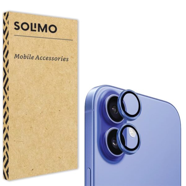 Amazon Brand - Solimo Tempered Glass Camera Lens Protector for iPhone 16 (Blue) - Image 2