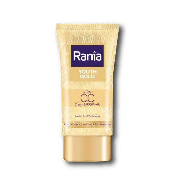 Rania CC Cream SPF50PA++IR with Vitamin C,24K Gold|Tinted moisturizer|Foundation & skincare|Lightweight|9-5 long lasting |Natural makeup look,25g - Image 2