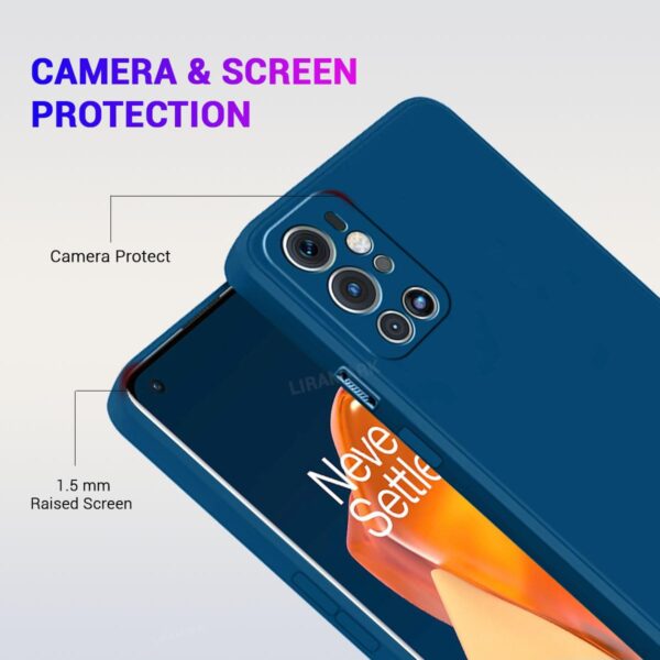 LIRAMARK Silicone Soft Back Cover Case for OnePlus 9 Pro 5G / 1+9 Pro 5G (Silicone Blue) - Image 7