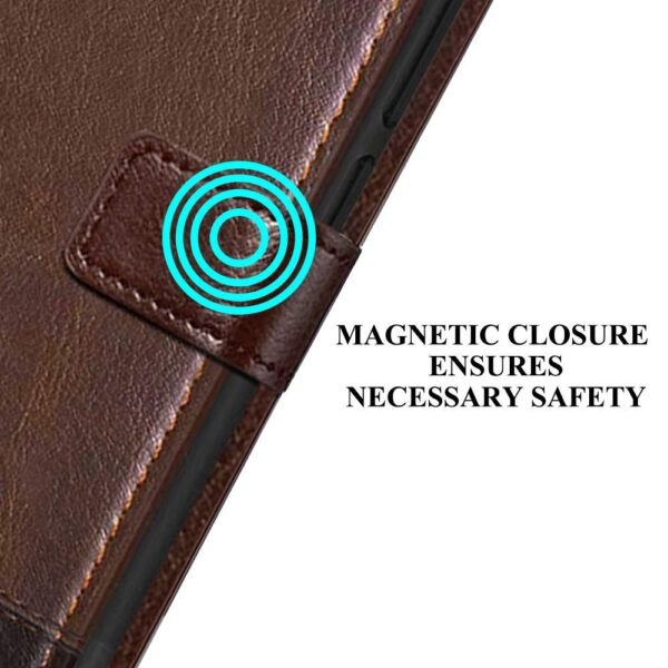TheGiftKart Flip Back Cover Case for Samsung Galaxy S21 FE 5G | Dual-Color Leather Finish | Inbuilt Stand & Pockets | Wallet Style Flip Back Case Cover for Samsung Galaxy S21 FE 5G (Brown & Coffee) - Image 5