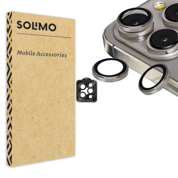 Amazon Brand - Solimo Camera Glass Lens Protector Ring For Apple iphone 15 Pro Case Friendly with Edge to Edge Coverage and Easy Installation (Natural Titanium) - Image 2