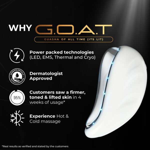 Numour G.O.A.T Smart Gua Sha | EMS Technology with Red, Blue, Purple LED Light Therapy | Sonic Pulsations, Hot & Cold Massage | Anti-Aging, Acne Clearing, Skin Repair - Image 3