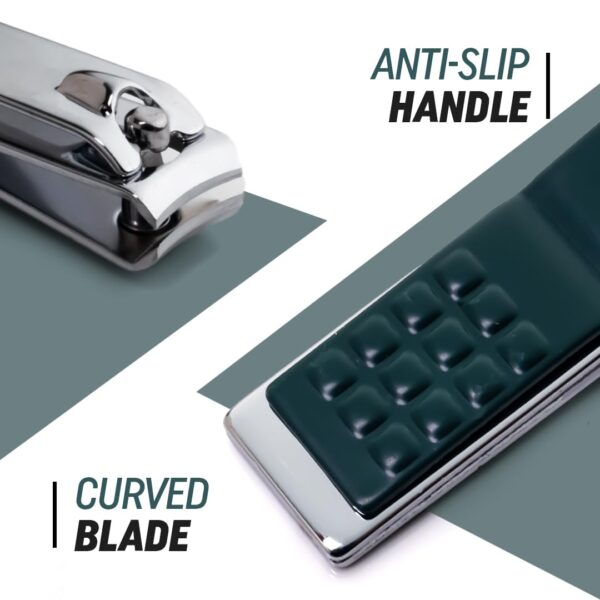 Gleva 4 in 1 Nail Cutter Set, Stainless Steel Nail Clippers for Precision Toenail and Fingernail Trimming, Manicure Kit with Large, Medium, Oblique Clippers & Filer, Anti-Slip Handle, Rust-Resistant, Durable for Men & Women - Image 5