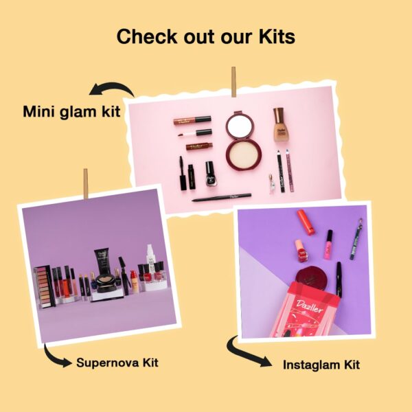 Dazller Grand Glam Kit - Deep Skintone, All-in-One Makeup Set with Primer, Liquid Foundation, Kajal, Mascara, Eyeshadow & More, Long-Stay, Lightweight, Water-Resistant, Suitable for All Skin Types - Image 7