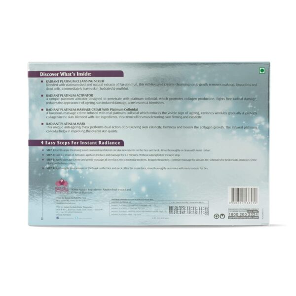 Lotus Herbals Radiant Platinum Cellular Anti-Ageing 1 Facial Kit | 37g - Image 3