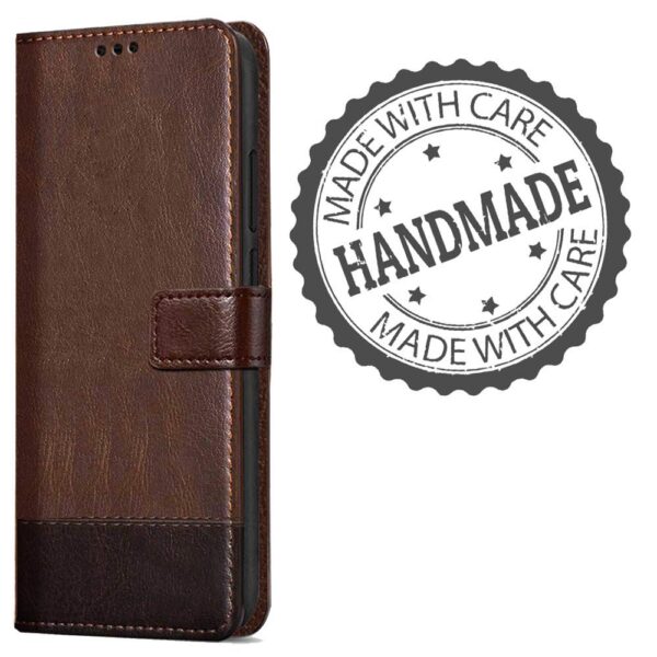 TheGiftKart Flip Back Cover Case for Samsung Galaxy S21 FE 5G | Dual-Color Leather Finish | Inbuilt Stand & Pockets | Wallet Style Flip Back Case Cover for Samsung Galaxy S21 FE 5G (Brown & Coffee) - Image 9