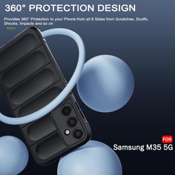 TheGiftKart Liquid Silicon Back Cover Case for Samsung Galaxy M35 5G | Shockproof Military Grade Protection | Micro-Fibre Cloth On Inner Side | Anti-Slip Grip Samsung M35 Back Cover Case (TPU, Black) - Image 8