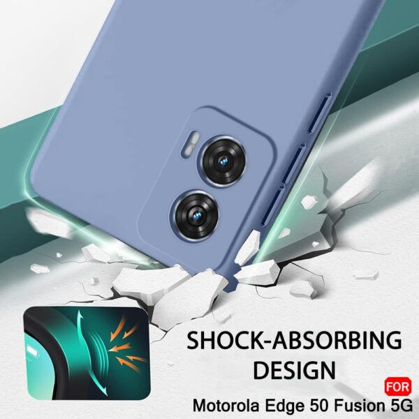 TheGiftKart Liquid Silicone Back Cover Case for Motorola Edge 50 Fusion 5G | Soft Micro-Fibre Lining Inside | Camera Protection Bump | Shockproof Cover for Moto Edge 50 Fusion (Silicone,Light Blue) - Image 6