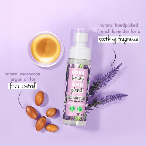 Love Beauty & Planet Unisex Adult Lavender Argan Oil Heat Protect & Conditioning Mist|No Sulfates,Paraben|100Ml - Image 3
