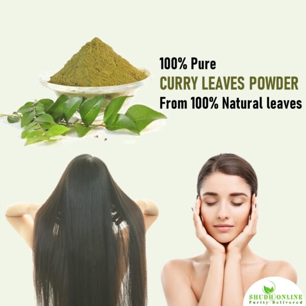 Shudh Online Organic Curry Leaves Powder for Hair Growth (200 Grams), Eating, Food, Skin Brightening (Fresh Kari Patta Leaf, Karuveppilai powder) - Image 3