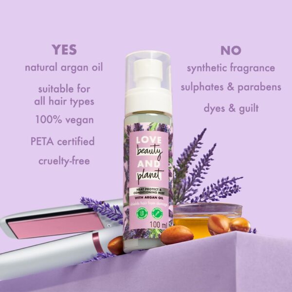 Love Beauty & Planet Unisex Adult Lavender Argan Oil Heat Protect & Conditioning Mist|No Sulfates,Paraben|100Ml - Image 7