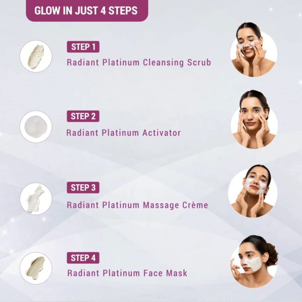 Lotus Herbals Radiant Platinum Cellular Anti-Ageing 1 Facial Kit | 37g - Image 4