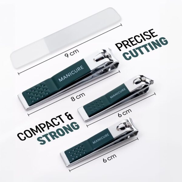 Gleva 4 in 1 Nail Cutter Set, Stainless Steel Nail Clippers for Precision Toenail and Fingernail Trimming, Manicure Kit with Large, Medium, Oblique Clippers & Filer, Anti-Slip Handle, Rust-Resistant, Durable for Men & Women - Image 9