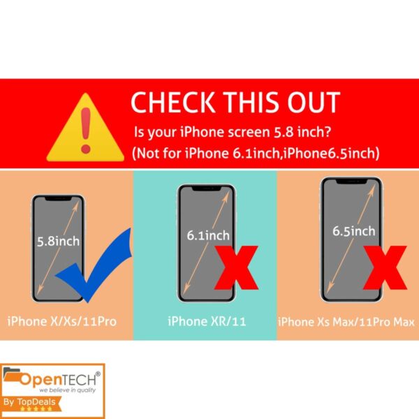 OpenTech® Edge to Edge Tempered Glass Screen Protector For Apple iPhone X with Installation kit (BLACK COLOR) - Image 3