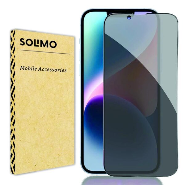 Amazon Brand - Solimo Edge to Edge Privacy Tempered Glass for iPhone 14, iPhone 13 and 13 Pro (6.1 Inch) with Easy Self Installation Kit | Black - Image 3