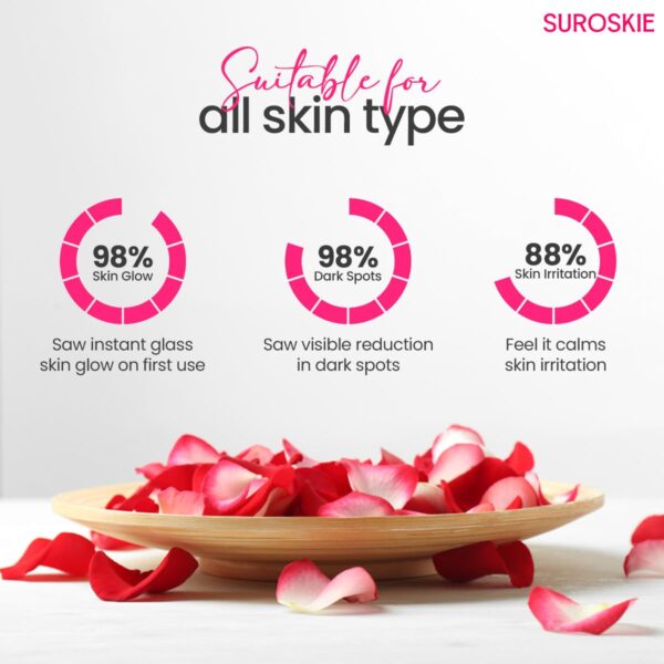 SUROSKIE Rose Glass Skin Mist 100ml | 2 in 1 Face Toner + Makeup Setting Spray | Enriched With Rose Water & Aloe Vera | Toner For Glowing & Hydrating Skin | All Skin Types | For Men & Women - Image 9