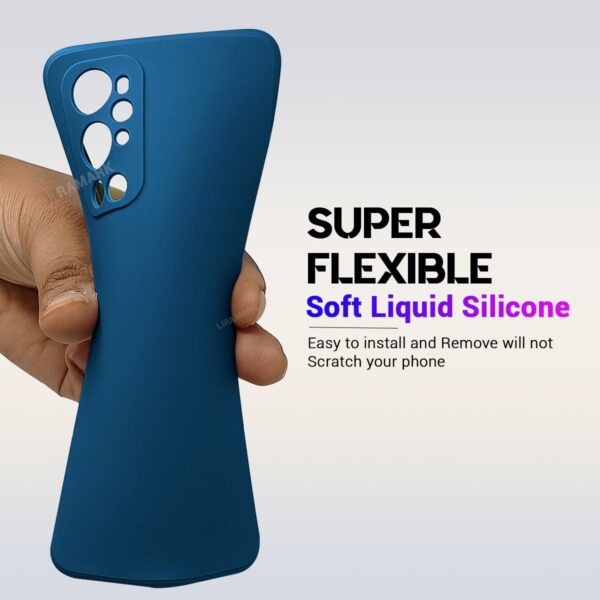 LIRAMARK Silicone Soft Back Cover Case for OnePlus 9 Pro 5G / 1+9 Pro 5G (Silicone Blue) - Image 5