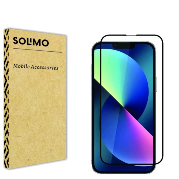 Amazon Brand - Solimo Tempered Glass Screen Protector for iPhone 13, 13 Pro & 14 with Edge-to-Edge Coverage | Easy Installation Kit (Black) - Image 2