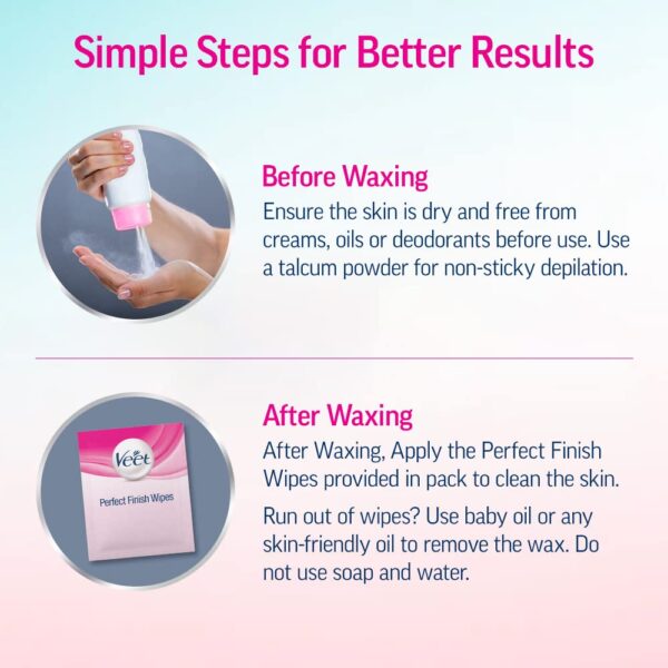 Veet Professional Waxing Strips Kit for Normal Skin, 20 Strips | Gel Wax Hair Removal for Women | Up to 28 Days of Smoothness | No Wax Heater or Wax Beans Required, Pack of 1 - Image 10
