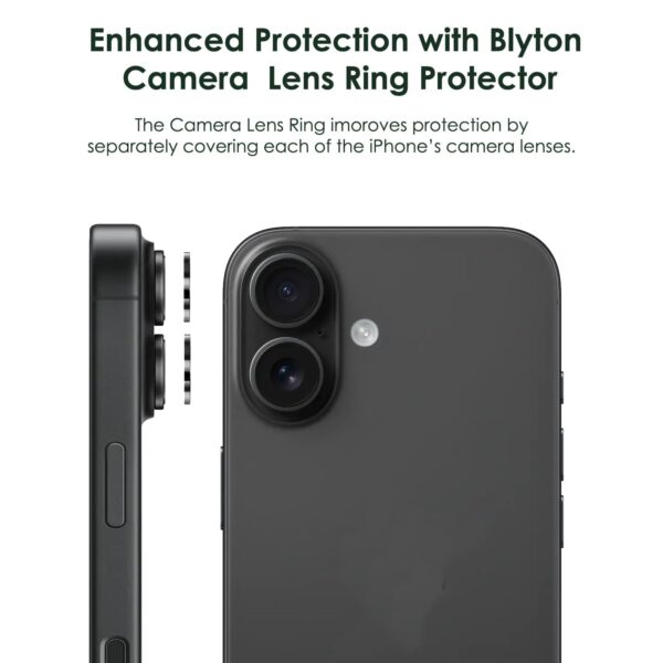 Amazon Brand - Solimo Tempered Glass Camera Lens Protector for iPhone 16 (Blue) - Image 4