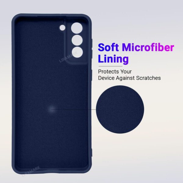 LIRAMARK Silicone Soft Back Cover Case for Samsung Galaxy S21 FE 5G (Silicone Blue) - Image 4