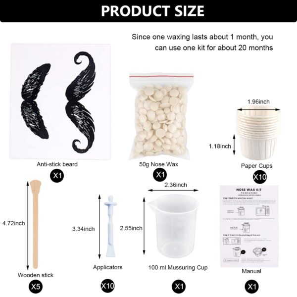 HANNEA Nose Wax Kit for Men & Women, Nose Hair Waxing Kit with 100g Nose Hair Wax Beads, Waxing Kit for Quick & Easy Nose Hair Removal - Image 3