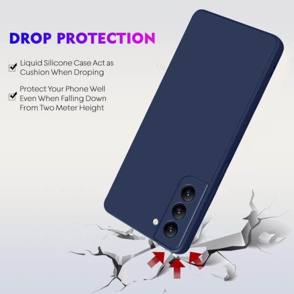 LIRAMARK Silicone Soft Back Cover Case for Samsung Galaxy S21 FE 5G (Silicone Blue) - Image 6