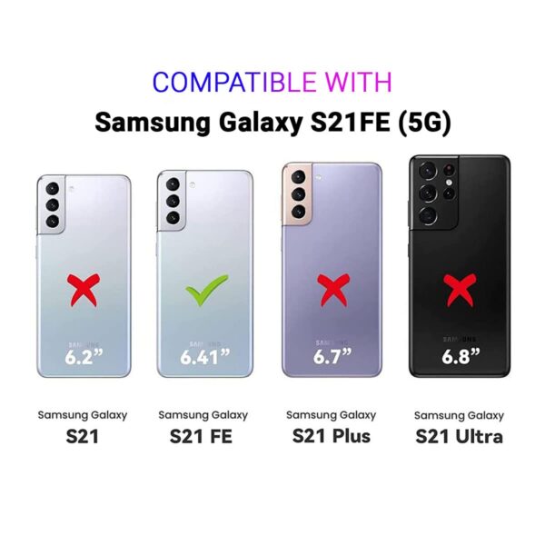 LIRAMARK Silicone Soft Back Cover Case for Samsung Galaxy S21 FE 5G (Silicone Blue) - Image 3