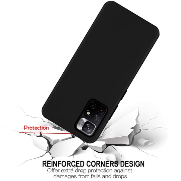 HELLO ZONE Rubber Exclusive Matte Finish Soft Back Case Cover for Redmi Mi Note 11T 5G - Black - Image 4