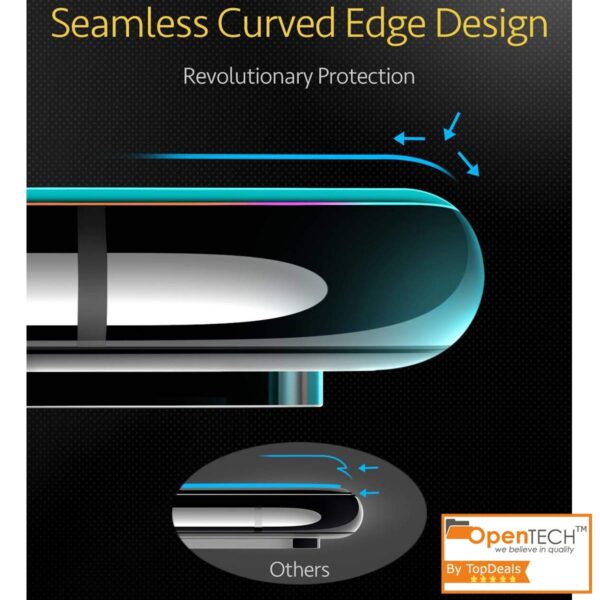 OpenTech® Edge to Edge Tempered Glass Screen Protector For Apple iPhone X with Installation kit (BLACK COLOR) - Image 5